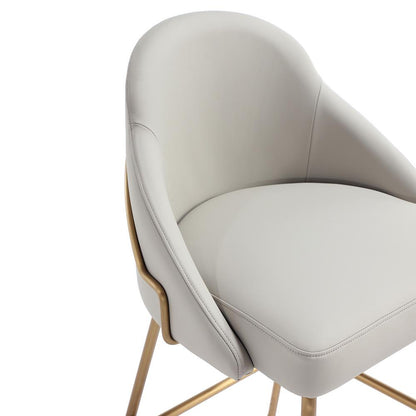 Manhattan Comfort - Gracie Leatherette Counter Stool with Steel Legs in Stone and Gold - Set of 2 - 2-CS019-GST veiw 7