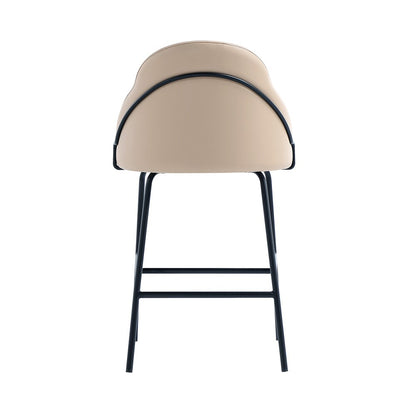Manhattan Comfort - Gracie Leatherette Counter Stool with Steel Legs in Tan and Black - Set of 2 - 2-CS019-BTN veiw 4