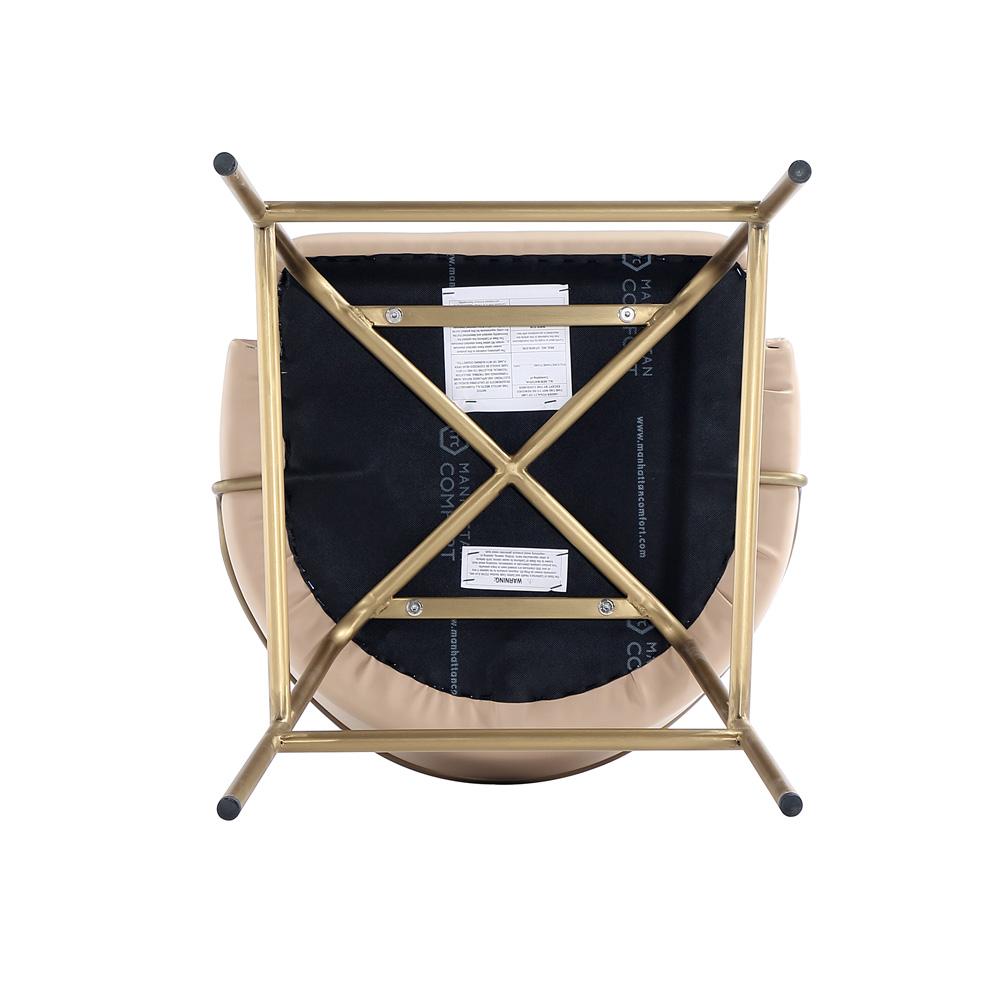 Manhattan Comfort - Gracie Leatherette Counter Stool with Steel Legs in Tan and Gold - Set of 2 - 2-CS019-GTN veiw 6