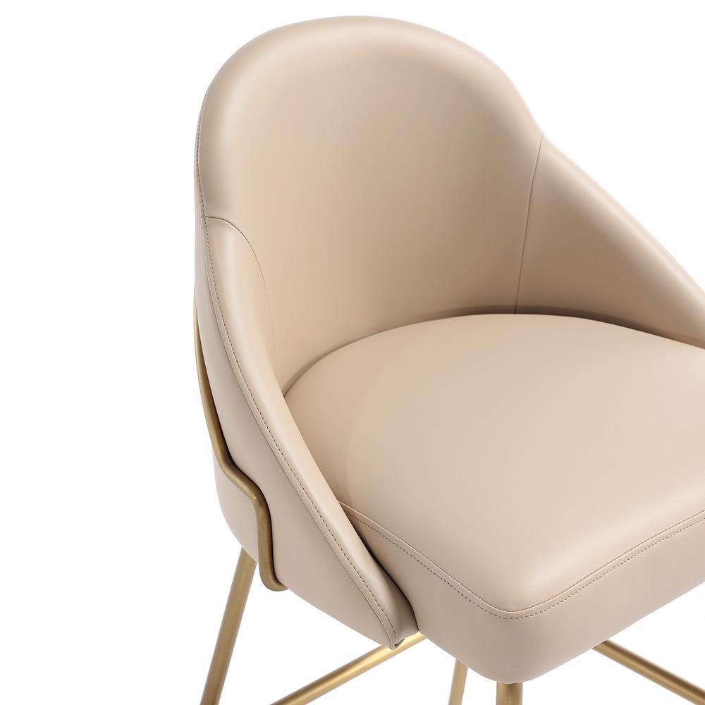 Manhattan Comfort - Gracie Leatherette Counter Stool with Steel Legs in Tan and Gold - Set of 3 - 3-CS019-GTN veiw 7