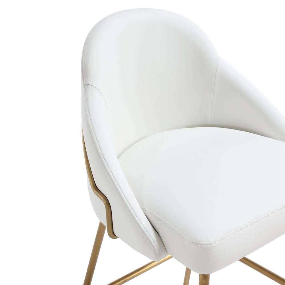 Manhattan Comfort - Gracie Leatherette Counter Stool with Steel Legs in White and Gold - Set of 3 - 3-CS019-GWH veiw 7