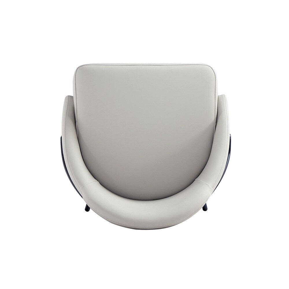 Manhattan Comfort - Gracie Leatherette Counter Stool with Steel Legs in Stone and Black - CS019-BST veiw 5
