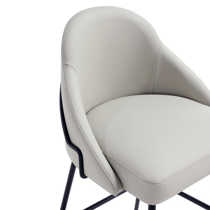 Manhattan Comfort - Gracie Leatherette Counter Stool with Steel Legs in Stone and Black - CS019-BST veiw 7