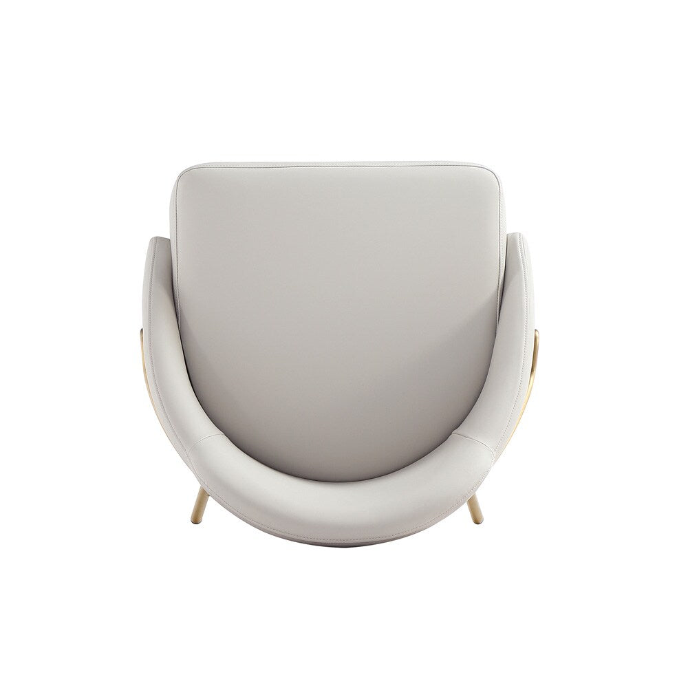 Manhattan Comfort - Gracie Leatherette Counter Stool with Steel Legs in Stone and Gold - CS019-GST veiw 5