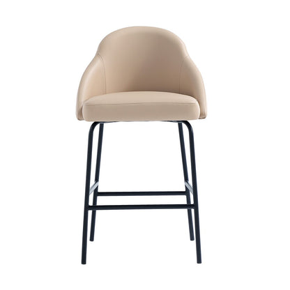 Manhattan Comfort - Gracie Leatherette Counter Stool with Steel Legs in Tan and Black - CS019-BTN veiw 1