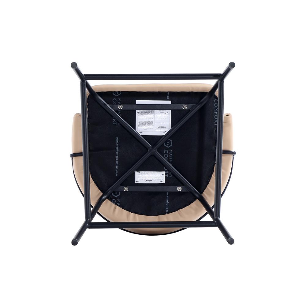 Manhattan Comfort - Gracie Leatherette Counter Stool with Steel Legs in Tan and Black - CS019-BTN veiw 6
