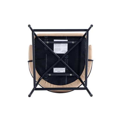 Manhattan Comfort - Gracie Leatherette Counter Stool with Steel Legs in Tan and Black - CS019-BTN veiw 6