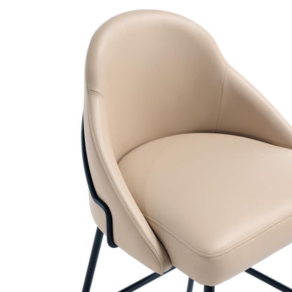 Manhattan Comfort - Gracie Leatherette Counter Stool with Steel Legs in Tan and Black - CS019-BTN veiw 7