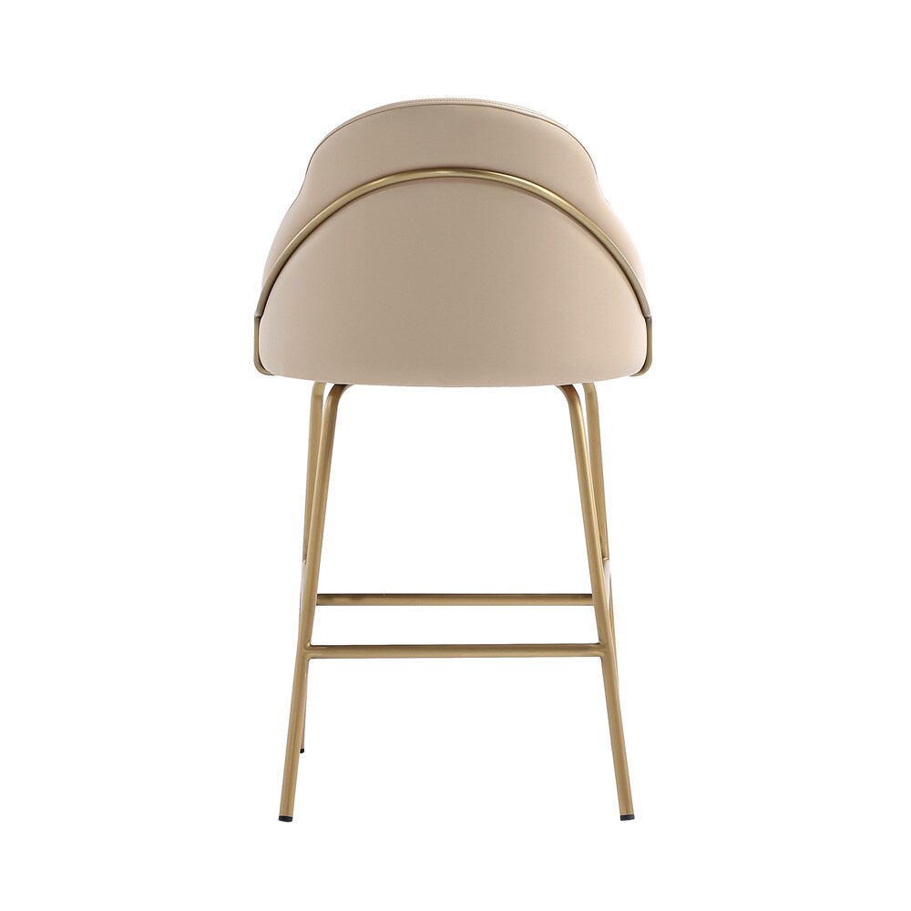 Manhattan Comfort - Gracie Leatherette Counter Stool with Steel Legs in Tan and Gold - CS019-GTN veiw 4