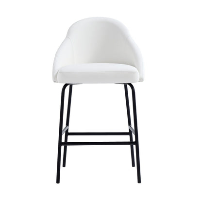 Manhattan Comfort - Gracie Leatherette Counter Stool with Steel Legs in White and Black - CS019-BWH veiw 1
