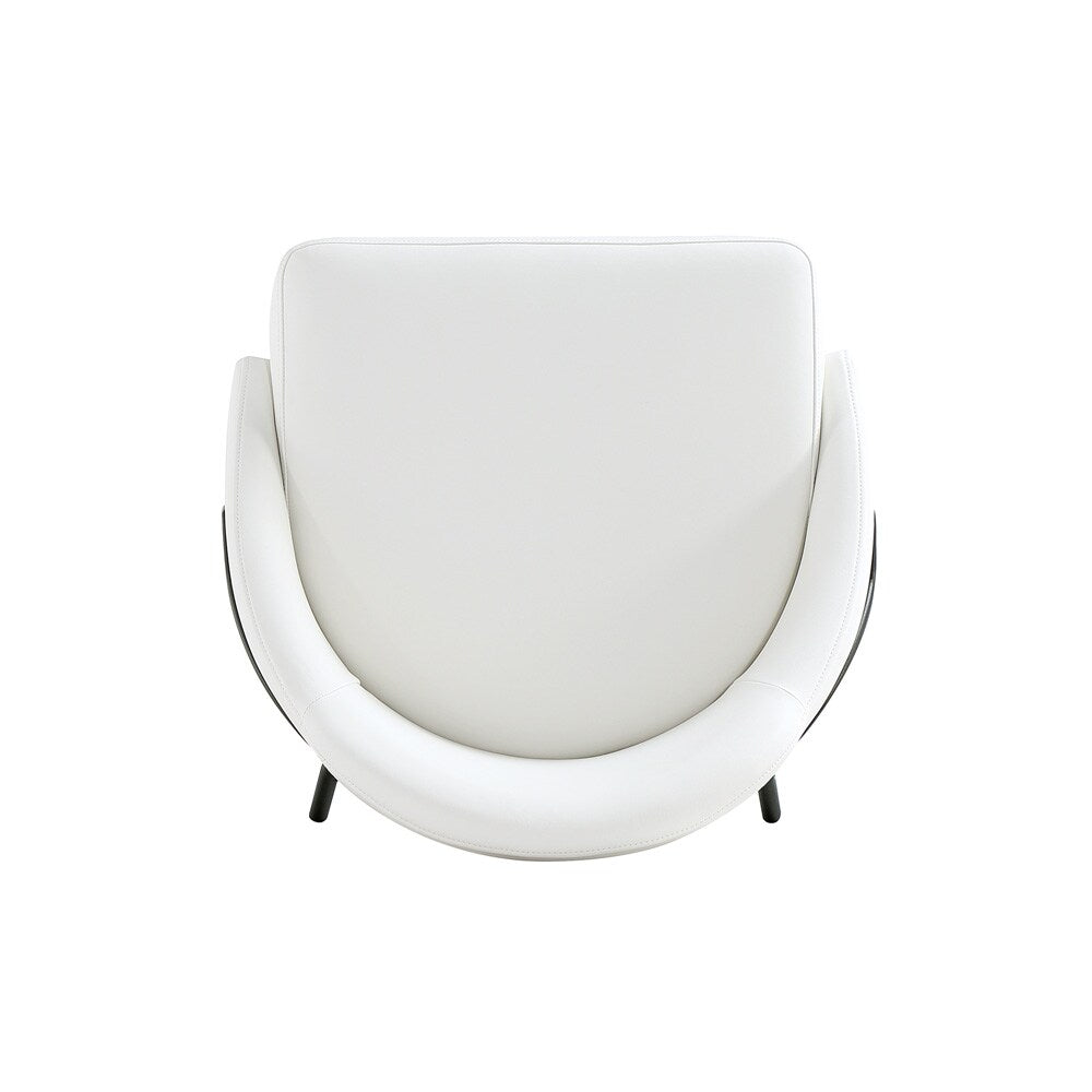 Manhattan Comfort - Gracie Leatherette Counter Stool with Steel Legs in White and Black - CS019-BWH veiw 5