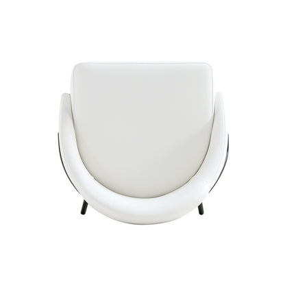 Manhattan Comfort - Gracie Leatherette Counter Stool with Steel Legs in White and Black - CS019-BWH veiw 5