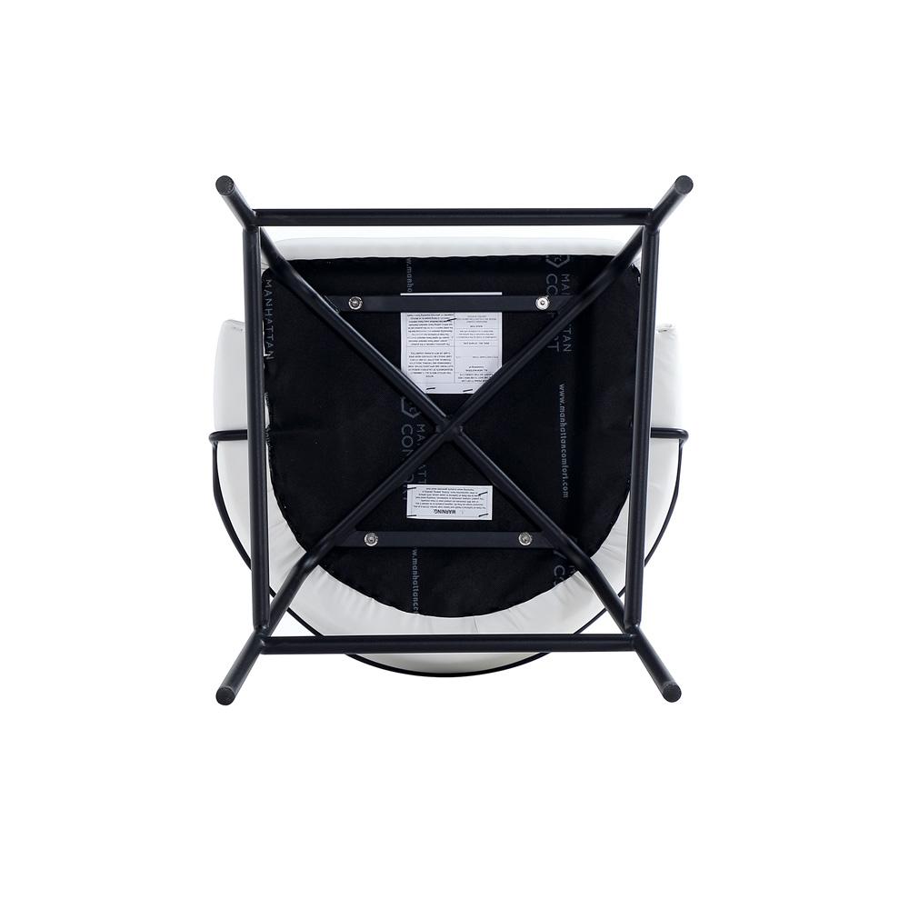 Manhattan Comfort - Gracie Leatherette Counter Stool with Steel Legs in White and Black - CS019-BWH veiw 6