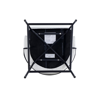 Manhattan Comfort - Gracie Leatherette Counter Stool with Steel Legs in White and Black - CS019-BWH veiw 6