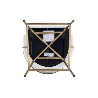 Manhattan Comfort - Gracie Leatherette Counter Stool with Steel Legs in White and Gold - CS019-GWH veiw 6