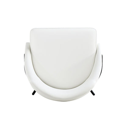 Manhattan Comfort - Gracie Leatherette Dining Chair with Steel Legs in White and Black - Set of 2 - 2-DC100-BWH veiw 5