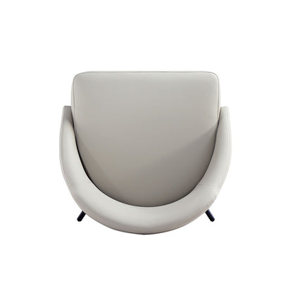 Manhattan Comfort - Gracie Leatherette Dining Chair with Steel Legs in Stone and Black - Set of 4 - 4-DC100-BST veiw 5
