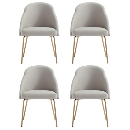 Manhattan Comfort - Gracie Leatherette Dining Chair with Steel Legs in Stone and Gold - Set of 4 - 4-DC100-GST veiw 1