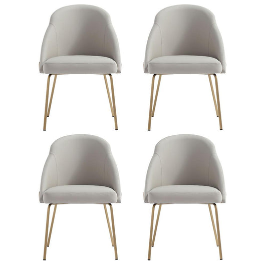 Manhattan Comfort - Gracie Leatherette Dining Chair with Steel Legs in Stone and Gold - Set of 4 - 4-DC100-GST veiw 1