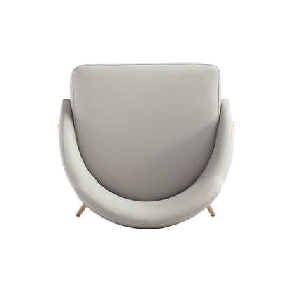 Manhattan Comfort - Gracie Leatherette Dining Chair with Steel Legs in Stone and Gold - Set of 4 - 4-DC100-GST veiw 5