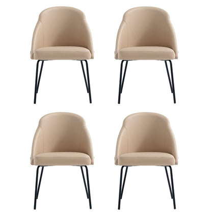 Manhattan Comfort - Gracie Leatherette Dining Chair with Steel Legs in Tan and Black - Set of 4 - 4-DC100-BTN veiw 1