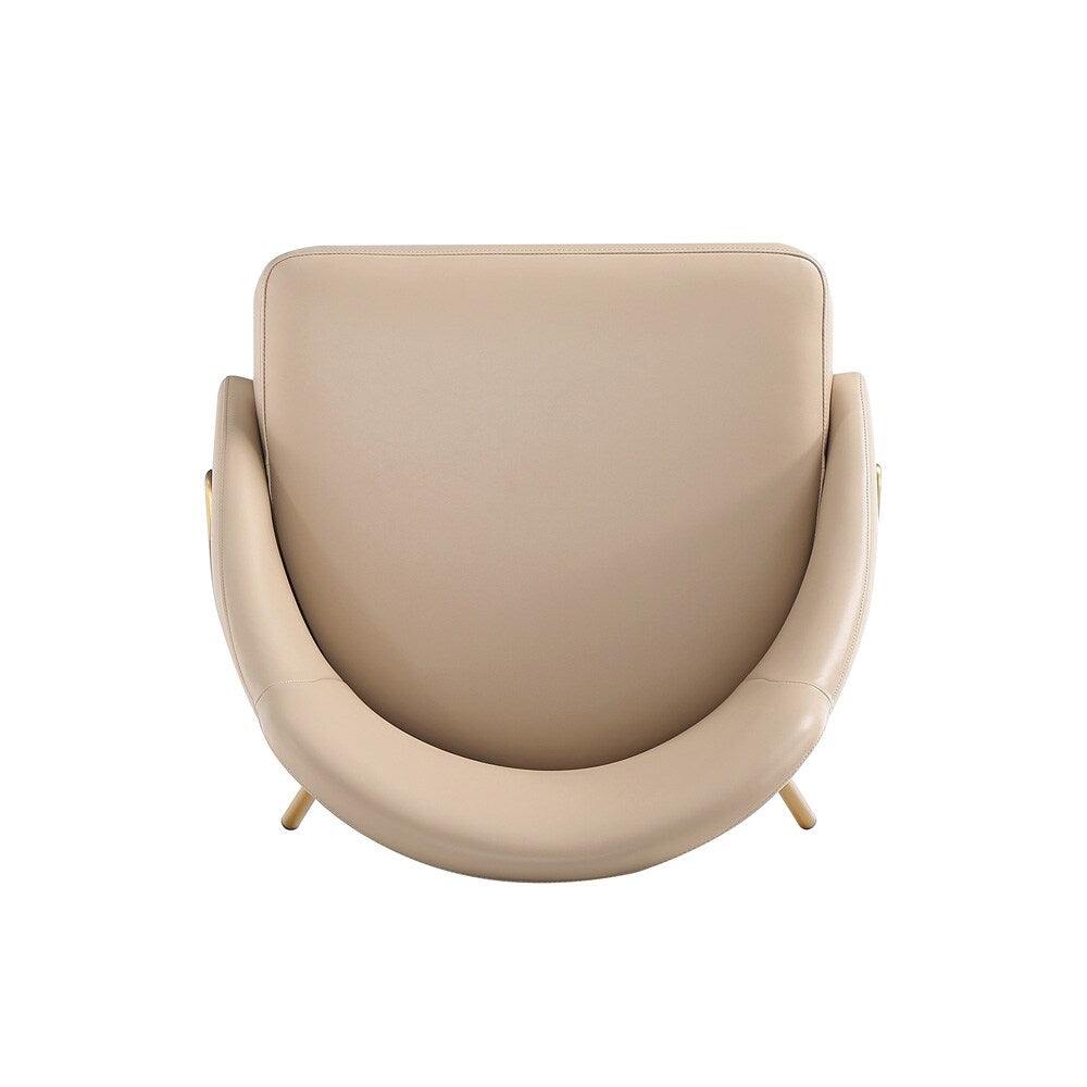 Manhattan Comfort - Gracie Leatherette Dining Chair with Steel Legs in Tan and Gold - Set of 4 - 4-DC100-GTN veiw 5
