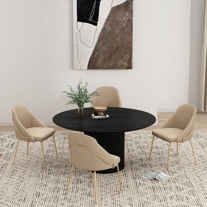 Manhattan Comfort - Gracie Leatherette Dining Chair with Steel Legs in Tan and Gold - Set of 4 - 4-DC100-GTN veiw 8