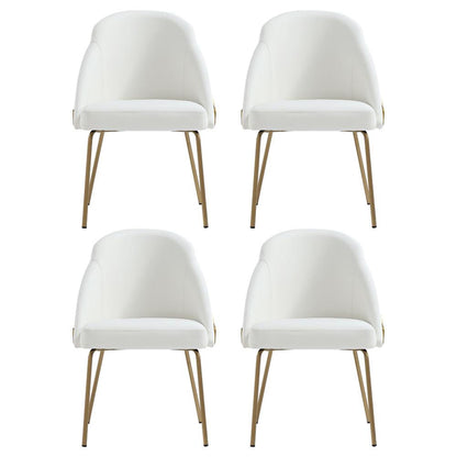 Manhattan Comfort - Gracie Leatherette Dining Chair with Steel Legs in White and Gold - Set of 4 - 4-DC100-GWH veiw 1