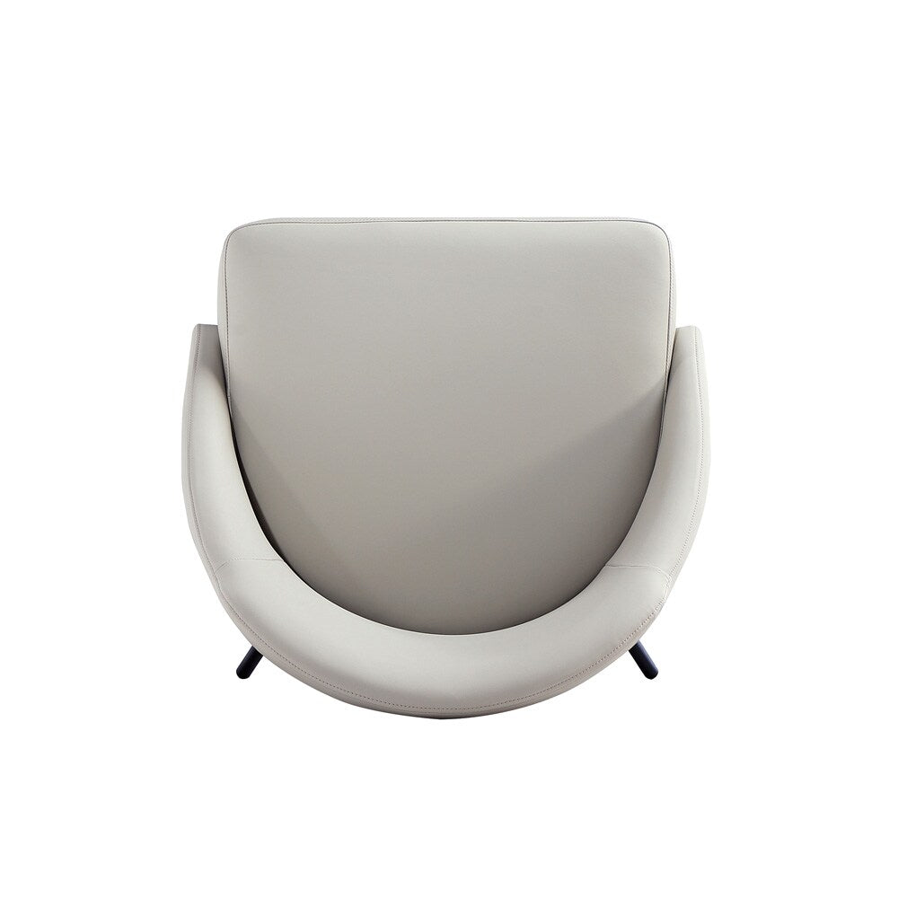 Manhattan Comfort - Gracie Leatherette Dining Chair with Steel Legs in Stone and Black - DC100-BST veiw 5