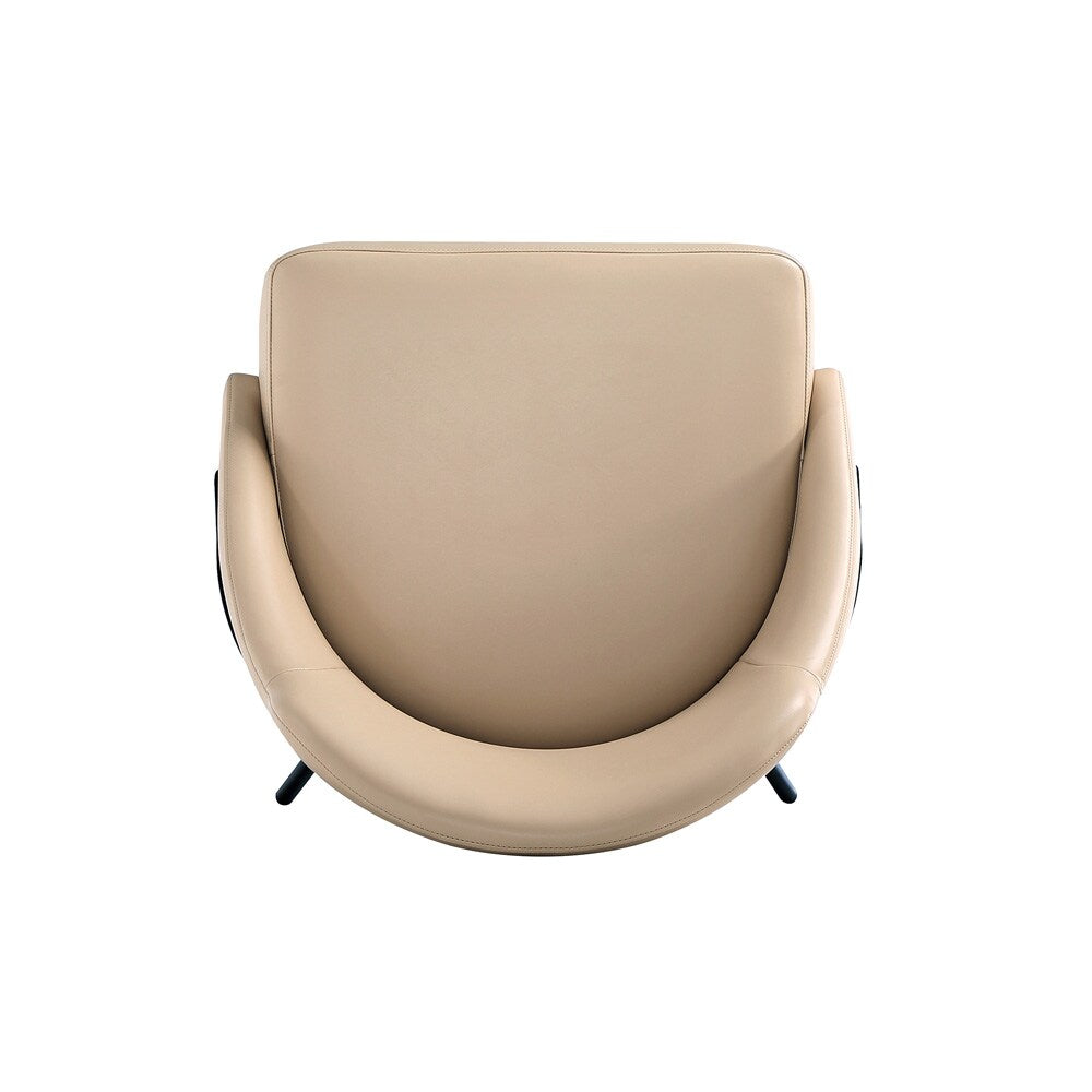 Manhattan Comfort - Gracie Leatherette Dining Chair with Steel Legs in Tan and Black - DC100-BTN veiw 5