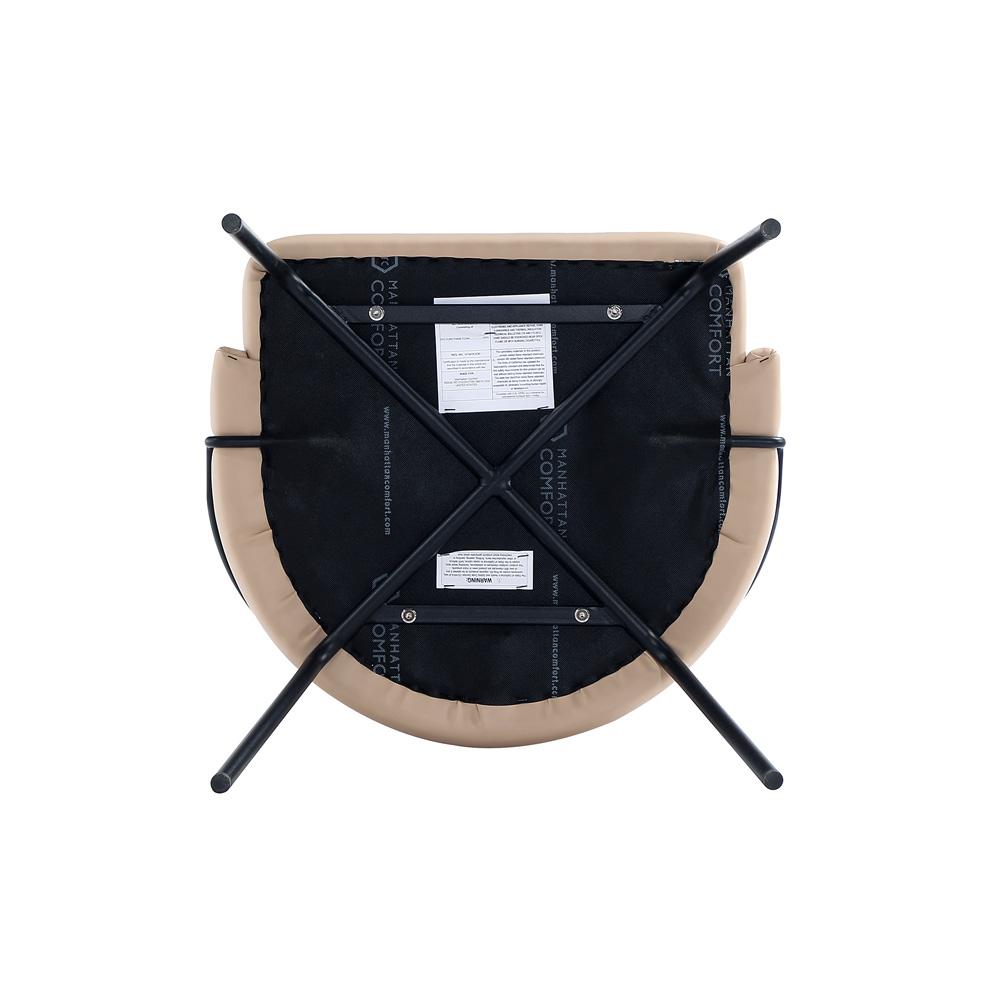 Manhattan Comfort - Gracie Leatherette Dining Chair with Steel Legs in Tan and Black - DC100-BTN veiw 6