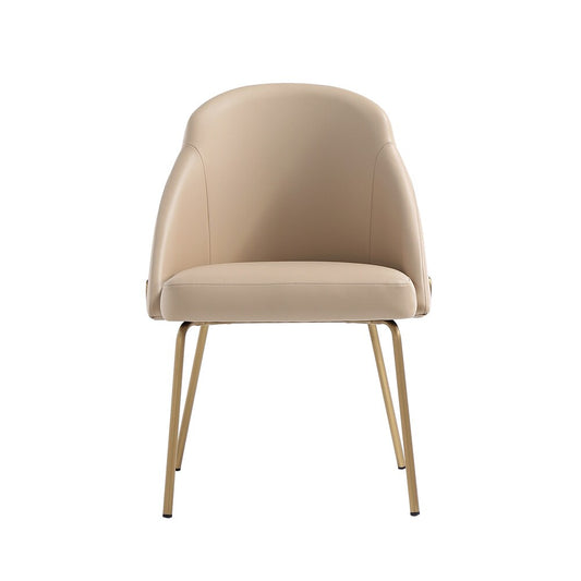 Manhattan Comfort - Gracie Leatherette Dining Chair with Steel Legs in Tan and Gold - DC100-GTN veiw 1