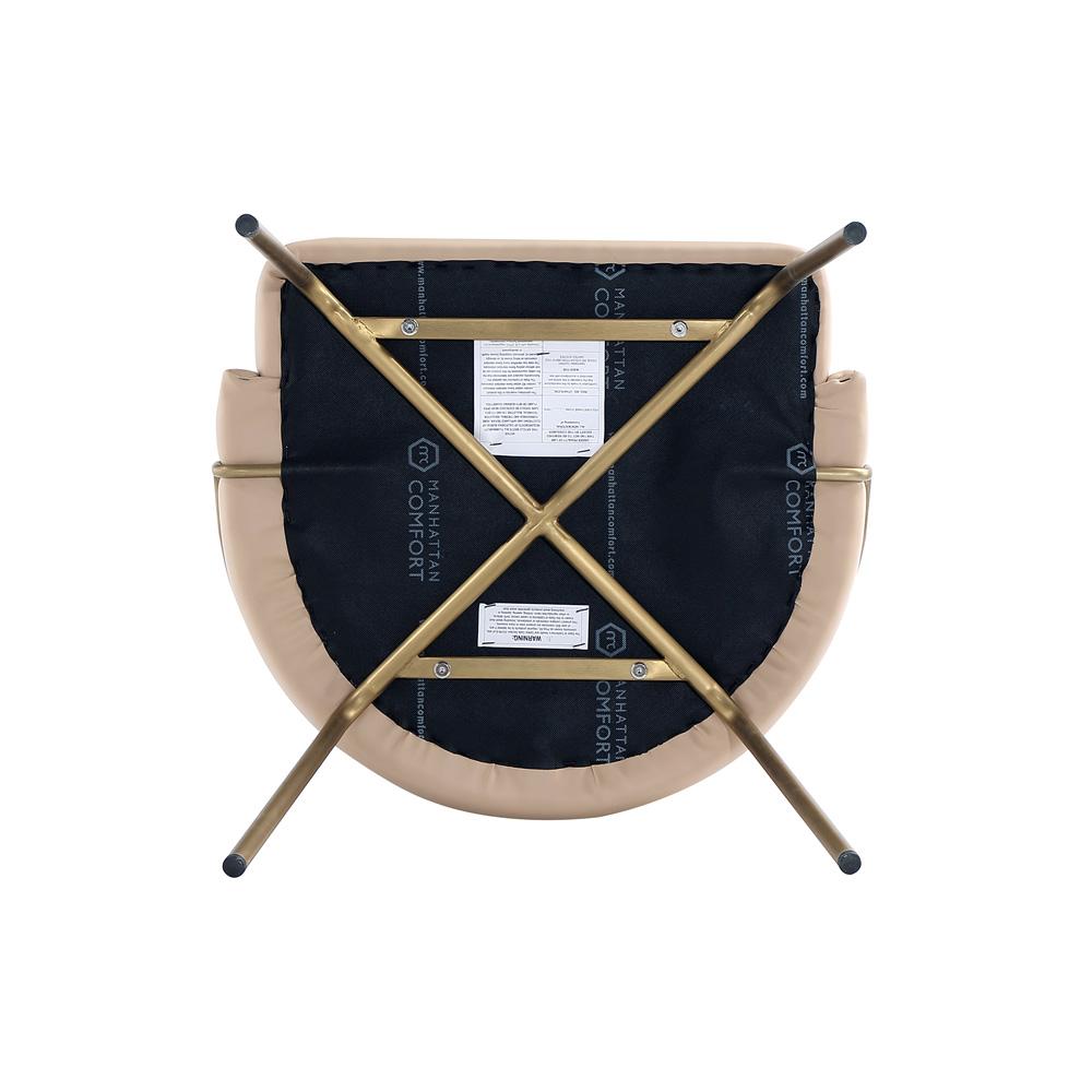 Manhattan Comfort - Gracie Leatherette Dining Chair with Steel Legs in Tan and Gold - DC100-GTN veiw 6