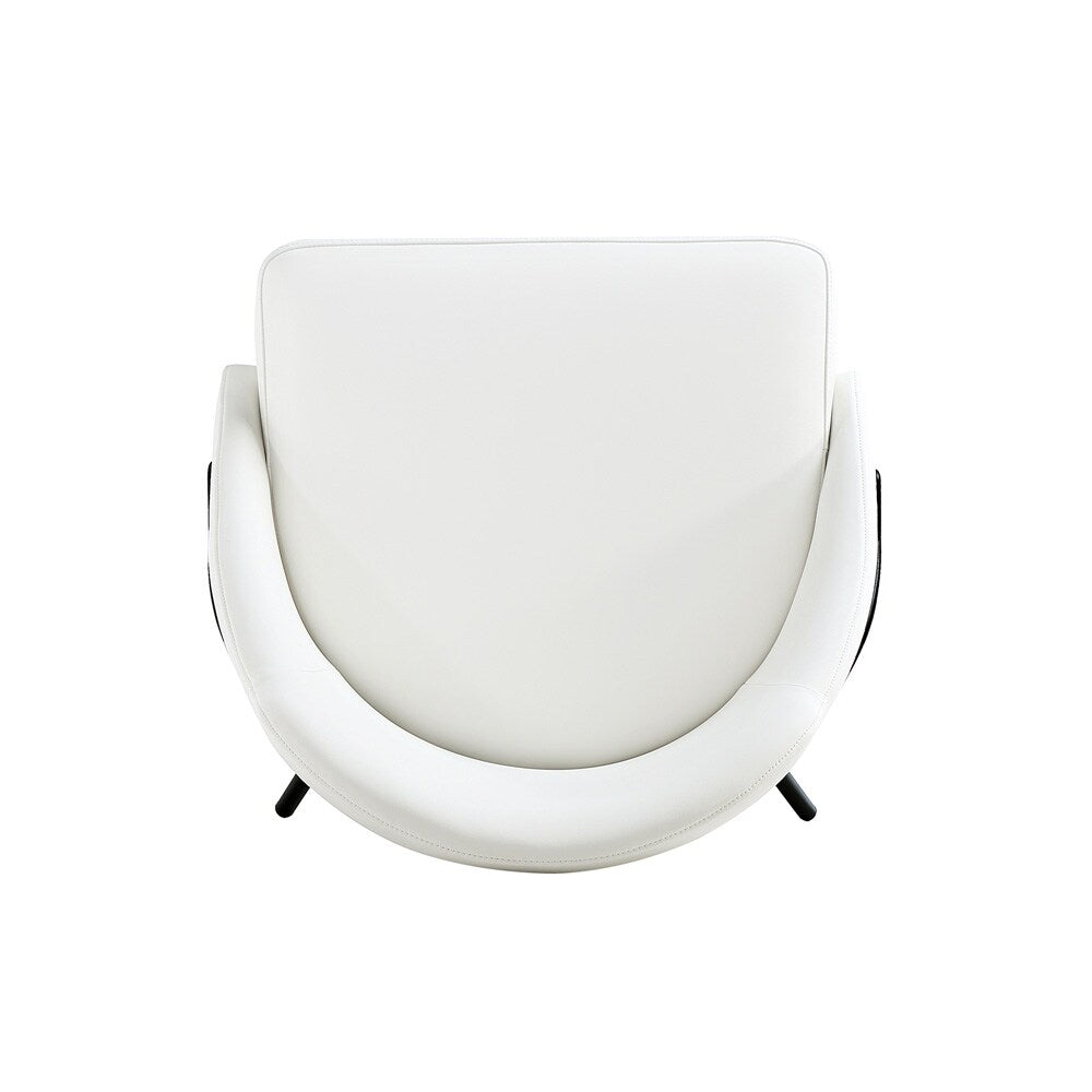 Manhattan Comfort - Gracie Leatherette Dining Chair with Steel Legs in White and Black - DC100-BWH veiw 5