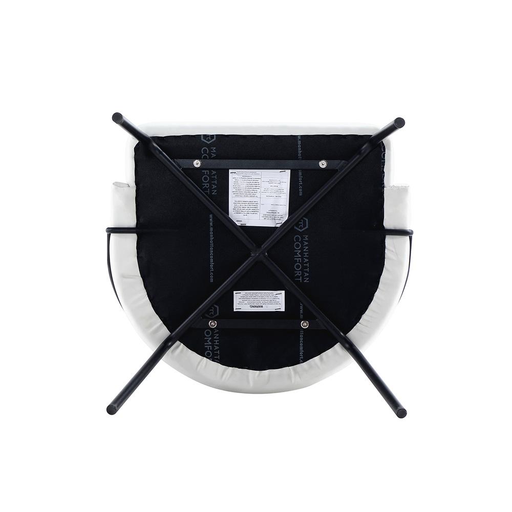 Manhattan Comfort - Gracie Leatherette Dining Chair with Steel Legs in White and Black - DC100-BWH veiw 6