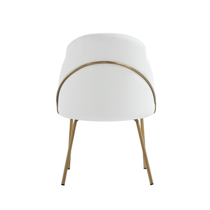 Manhattan Comfort - Gracie Leatherette Dining Chair with Steel Legs in White and Gold - DC100-GWH veiw 4