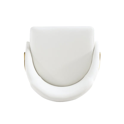 Manhattan Comfort - Gracie Leatherette Dining Chair with Steel Legs in White and Gold - DC100-GWH veiw 5