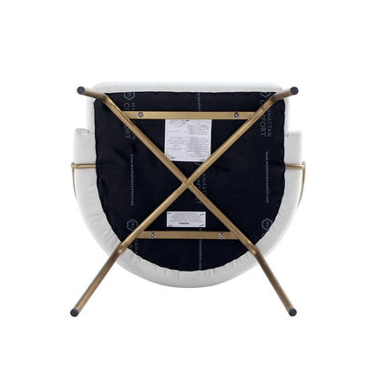 Manhattan Comfort - Gracie Leatherette Dining Chair with Steel Legs in White and Gold - DC100-GWH veiw 6