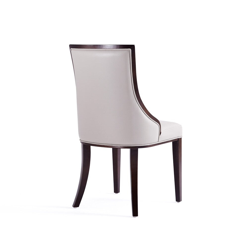 Manhattan Comfort - Grand Faux Leather Dining Chairs with Beech Wood Legs in Light Grey - Set of 2 - DC048-LG veiw 4
