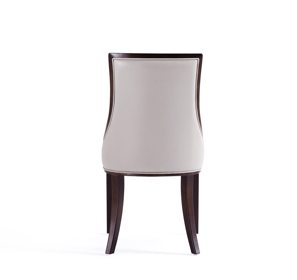 Manhattan Comfort - Grand Faux Leather Dining Chairs with Beech Wood Legs in Light Grey - Set of 2 - DC048-LG veiw 5