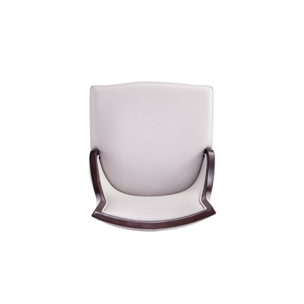 Manhattan Comfort - Grand Faux Leather Dining Chairs with Beech Wood Legs in Light Grey - Set of 2 - DC048-LG veiw 7