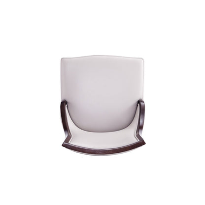 Manhattan Comfort - Grand Faux Leather Dining Chairs with Beech Wood Legs in Light Grey - Set of 2 - DC048-LG veiw 7