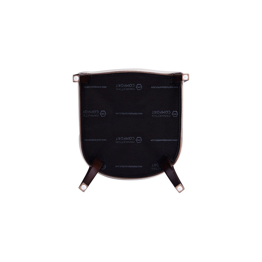 Manhattan Comfort - Grand Faux Leather Dining Chairs with Beech Wood Legs in Light Grey - Set of 2 - DC048-LG veiw 8