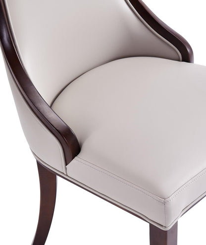 Manhattan Comfort - Grand Faux Leather Dining Chairs with Beech Wood Legs in Light Grey - Set of 2 - DC048-LG veiw 9