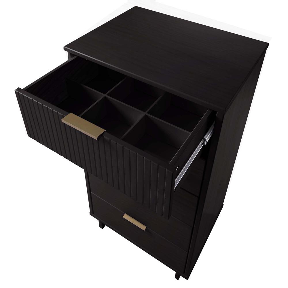 Manhattan Comfort - Granville Tall Narrow Dresser with 5 Drawers in Black - DR-5002 veiw 7