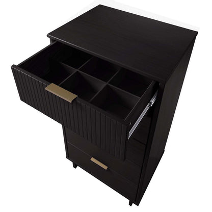 Manhattan Comfort - Granville Tall Narrow Dresser with 5 Drawers in Black - DR-5002 veiw 7