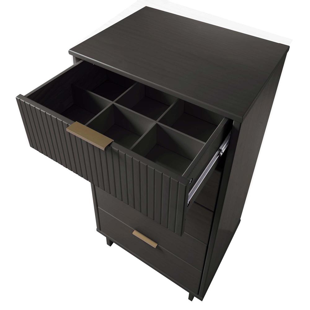 Manhattan Comfort - Granville Tall Narrow Dresser with 5 Drawers in Dark Grey - DR-5005 veiw 7