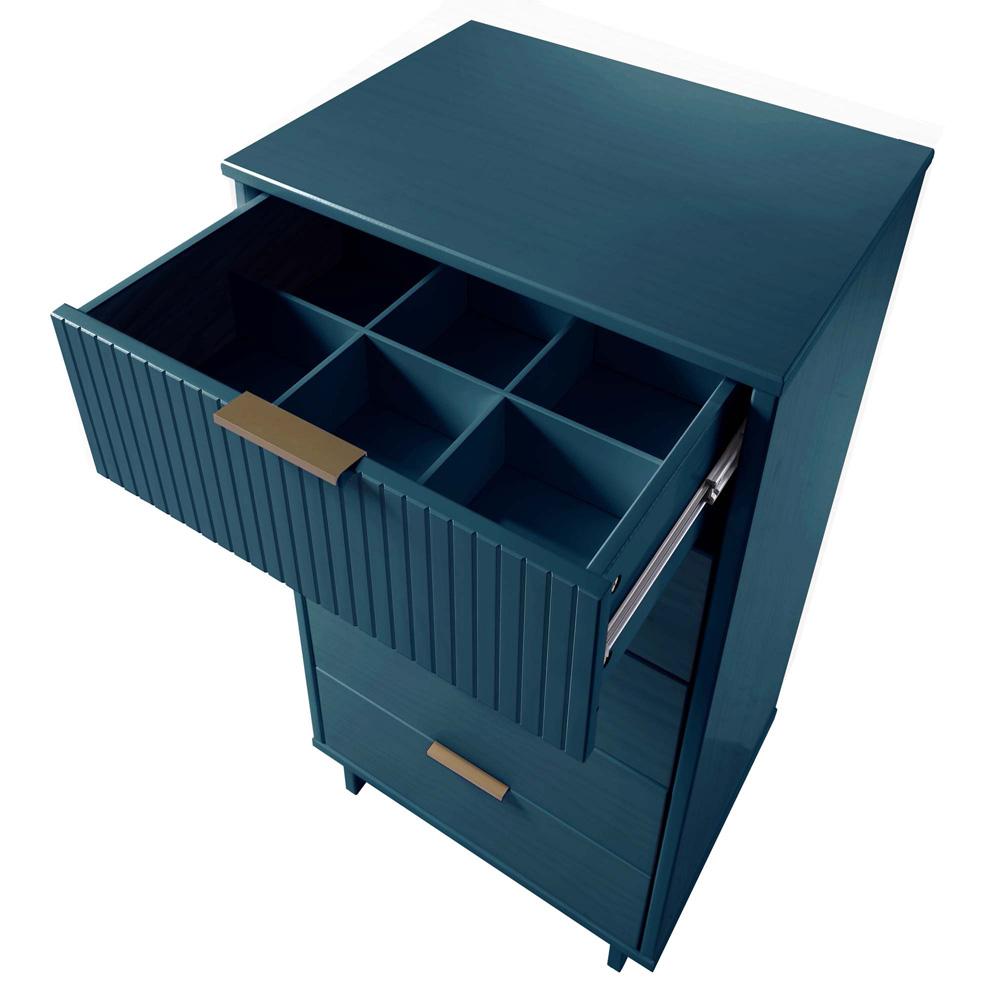 Manhattan Comfort - Granville Tall Narrow Dresser with 5 Drawers in Midnight Blue - DR-5004 veiw 7