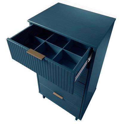 Manhattan Comfort - Granville Tall Narrow Dresser with 5 Drawers in Midnight Blue - DR-5004 veiw 7