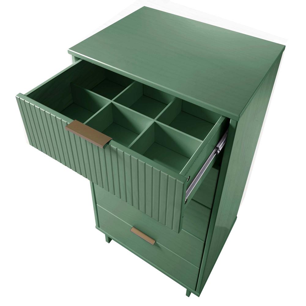 Manhattan Comfort - Granville Tall Narrow Dresser with 5 Drawers in Sage Green - DR-5003 veiw 7